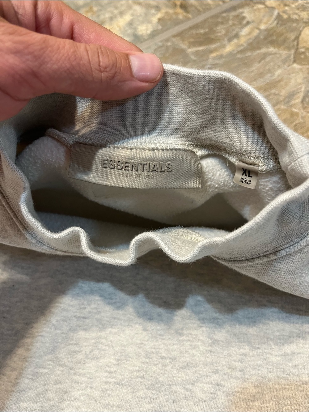 Fear of God Essentials Sweater Mens XL Oversized Fit Gray Mock Neck Pullover - Picture 5 of 8